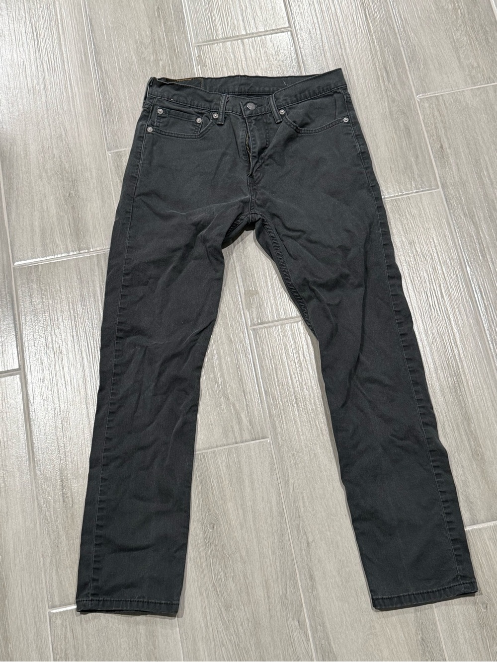 Men's Black Slim Straight Jeans - Levi Strauss 502 - W31/L32